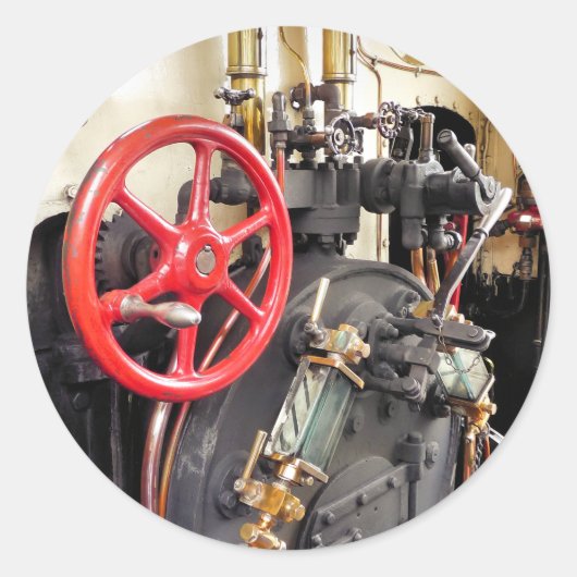 STICKER ROND TRAINS À VAPEUR (Devant)