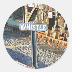 STICKER ROND TRAINS À VAPEUR
