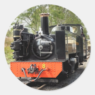 STICKER ROND TRAINS À VAPEUR