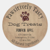 Sticker Rond Traite de chien Empreinte de patte (Devant)