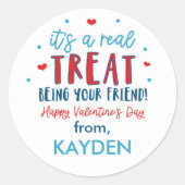 Sticker Rond Traite personnalisée de riz à la Saint-Valentin (Devant)