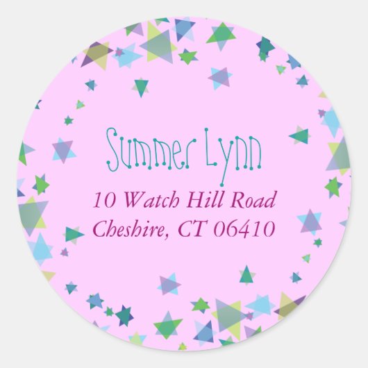 Sticker Rond TRAITEMENT DE LA LETTRE HÉBREUSE Baby Naming Adres (Devant)