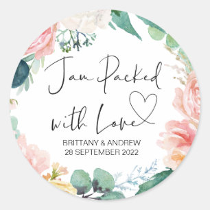 Sticker Rond Traitement De Mariage Jar Favor Jam Emballé D'Amou