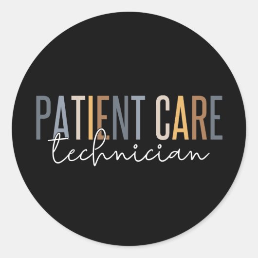 Sticker Rond Traitement des patients Technicien Dons PCT (Devant)
