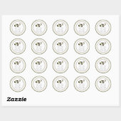Sticker Rond Traitement Mariage simple à base d'olive rustique (Feuille)