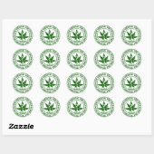 Sticker Rond Traitement par plante médicinal (Feuille)