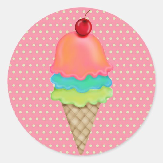 Sticker Rond Traitements à la crème glacée (Devant)