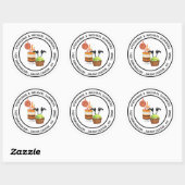 Sticker Rond Traitements de cupcake d'Halloween (Feuille)