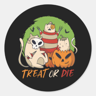 Sticker Rond Traiter Ou Mourir Cat Meurtre Horreur Films Hallow