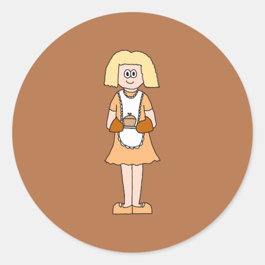Sticker Rond Traiteur avec Soupe chaude. (Devant)