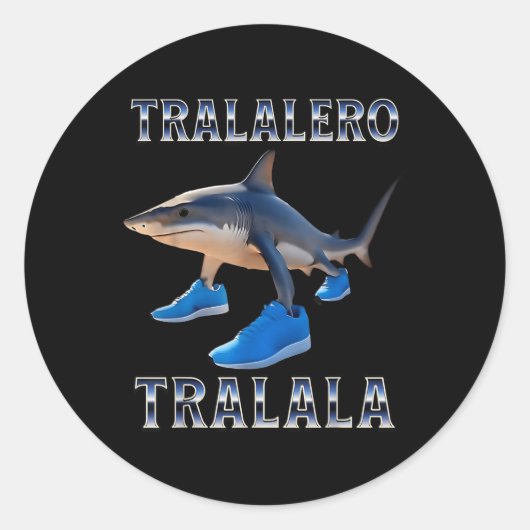Sticker Rond Tralalero Tralala - Italien Brainrot Meme (Devant)