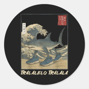 Sticker Rond Tralalero Tralala Shark Italien Brainrot meme Japa