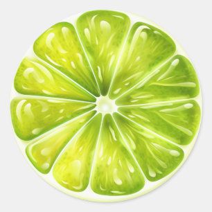 Sticker Rond Tranche de citron vert