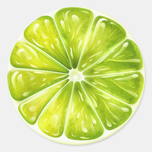 Sticker Rond Tranche de citron vert (Devant)
