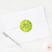 Sticker Rond Tranche de citron vert (Enveloppe)