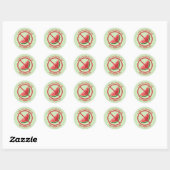 Sticker Rond Tranche de fruit de pastèque sur fond vert pour la (Feuille)