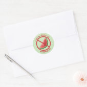Sticker Rond Tranche de fruit de pastèque sur fond vert pour la (Enveloppe)