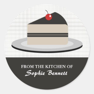 Sticker Rond Tranche de gâteau