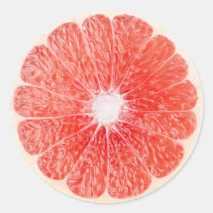 Sticker Rond Tranche de pamplemousse