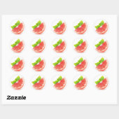 Sticker Rond Tranche de pamplemousse (Feuille)