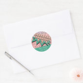 Sticker Rond Tranche de pastèque géométrique Rose Fête d'annive (Enveloppe)