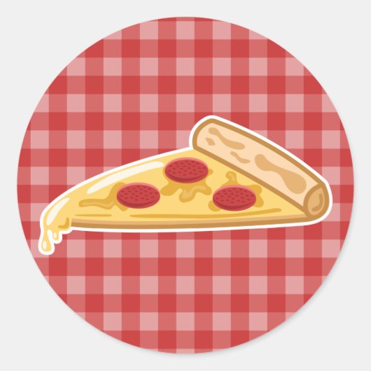 Sticker Rond Tranche de pizza dessin animé (Devant)