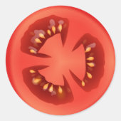 Sticker Rond Tranche de tomate rouge (Devant)