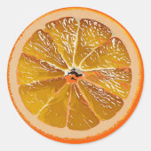 Sticker Rond  tranche d'orange classique  (Devant)