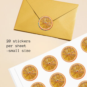 Sticker Rond tranche d'orange classique