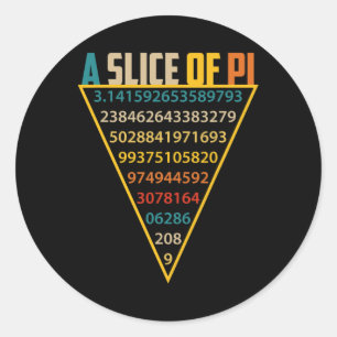 Sticker Rond Tranche Du Jour S Pour Hommes Femmes Symbole 3.14