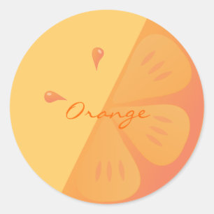 Sticker Rond Tranche orange
