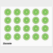 Sticker Rond Tranches d'agrumes de citron vert (Feuille)