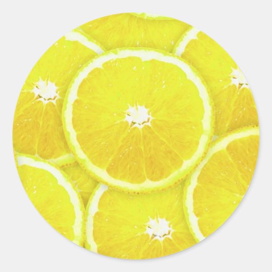 Sticker Rond Tranches de citron (Devant)