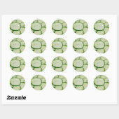 Sticker Rond Tranches de concombre (Feuille)