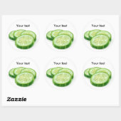Sticker Rond Tranches de concombre (Feuille)
