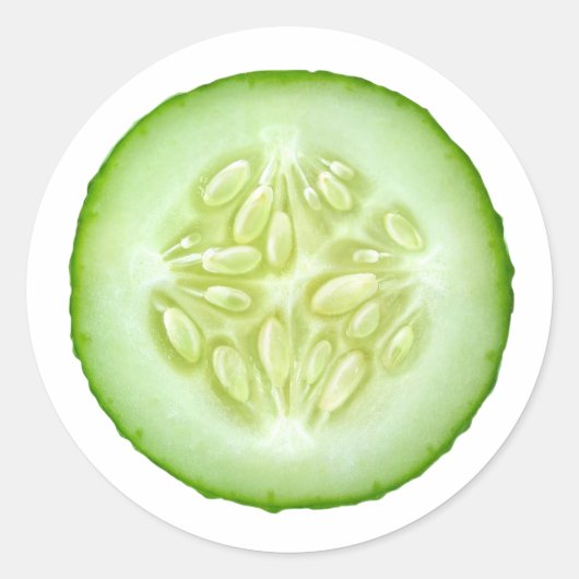 Sticker Rond Tranches de concombre (Devant)