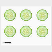Sticker Rond Tranches de concombre (Feuille)