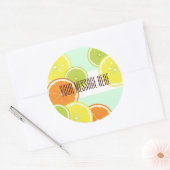 Sticker Rond Tranches de fruits à base de menthe vert à la ment (Enveloppe)