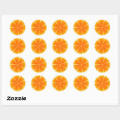 Sticker Rond Tranches de fruits d'agrumes (Feuille)