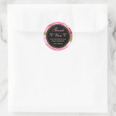 Sticker Rond Tranches de géode d'agate rose et petite entrepris (Sac)