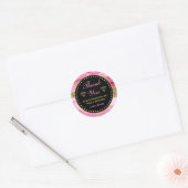 Sticker Rond Tranches de géode d'agate rose et petite entrepris (Enveloppe)