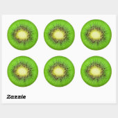 Sticker Rond Tranches de kiwi (Feuille)