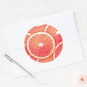 Sticker Rond Tranches de pamplemousse rose (Enveloppe)