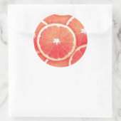 Sticker Rond Tranches de pamplemousse rose (Sac)