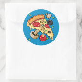 Sticker Rond Tranches de pizza avec garnitures (Sac)