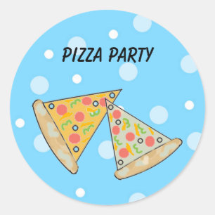 Sticker Rond Tranches de pizza Fête de la pizza