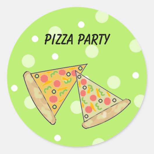 Sticker Rond Tranches de pizza Fête de la pizza (Devant)