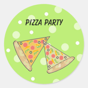 Sticker Rond Tranches de pizza Fête de la pizza