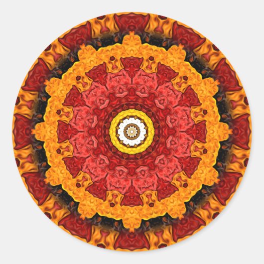 Sticker Rond Tranches décoratives d'orange (Devant)