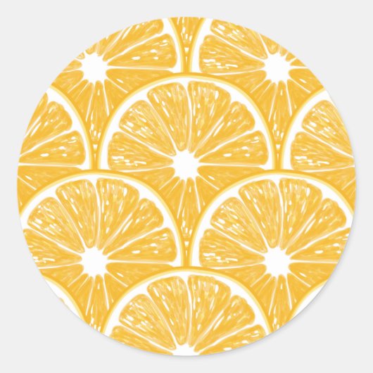 Sticker Rond Tranches orange, motif de fruits tropicaux (Devant)